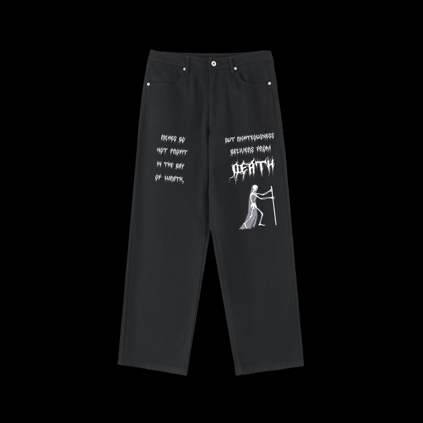 PROVERBS 11:4 STRAIGHT-LEG PANTS