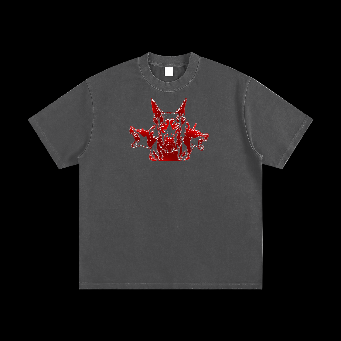 CERBERUS VINTAGE WASH FRAYED T SHIRT