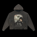 TILL THE END VINTAGE WASHED FRAYED-HEM HOODIE