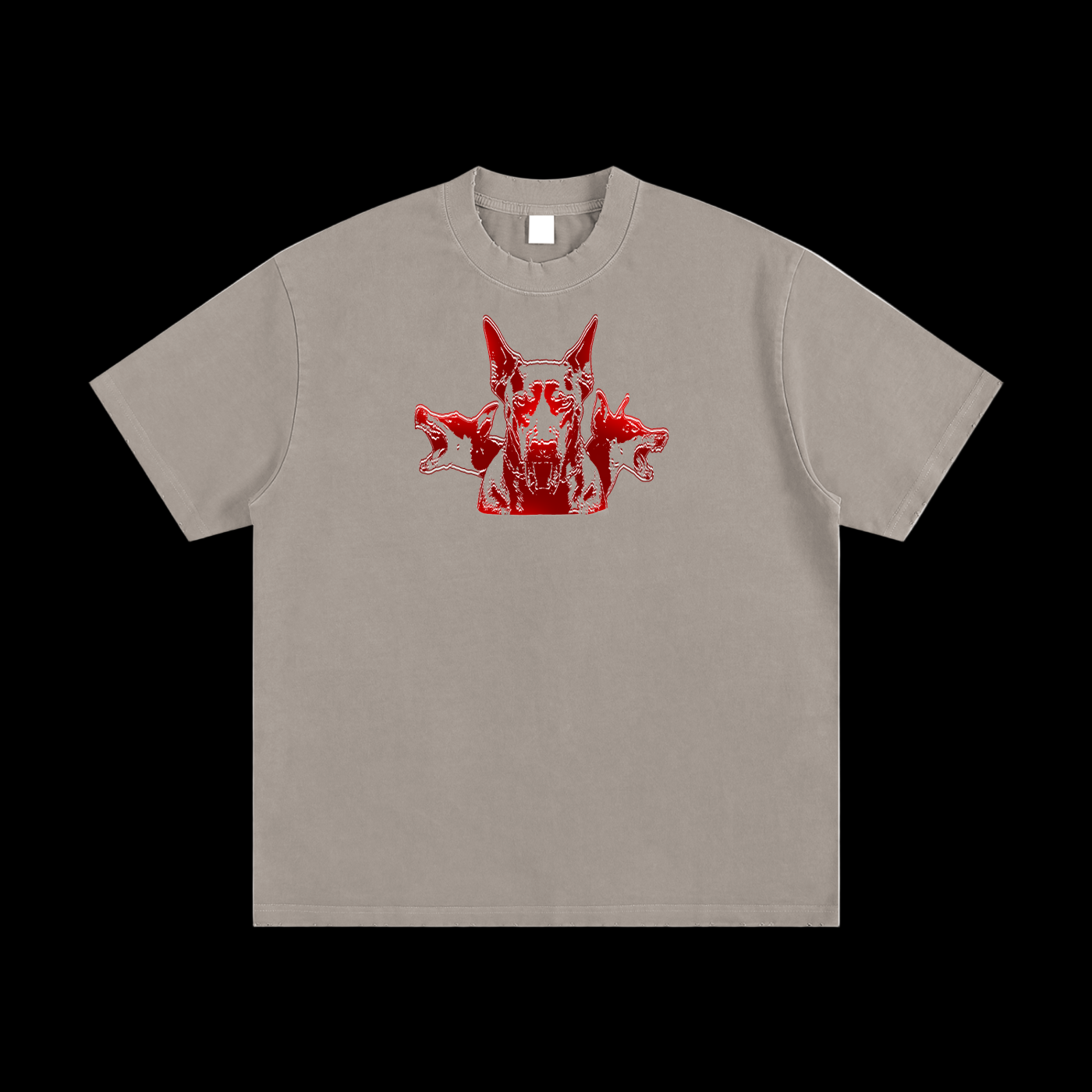 CERBERUS VINTAGE WASH FRAYED T SHIRT