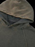 TILL THE END VINTAGE WASHED FRAYED-HEM HOODIE