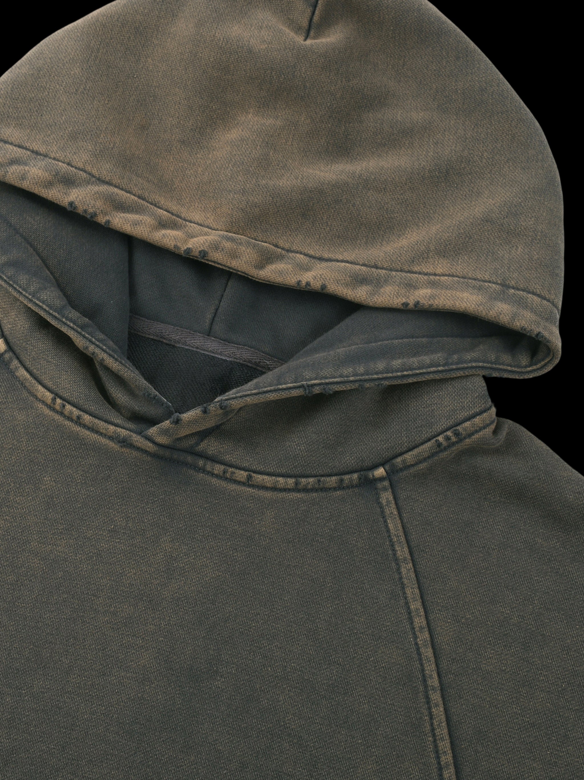 TILL THE END VINTAGE WASHED FRAYED-HEM HOODIE